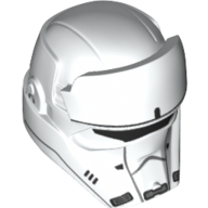 Lego Helmet, Raised Forehead, Angular Front, Hovertank Pilot Print / White