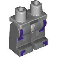 Lego Hips and Dark Bluish Gray Legs with Pixelated Dark Purple and Silver Armor Print
