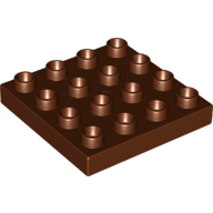 Lego Duplo Plate 4 x 4 / Reddish Brown