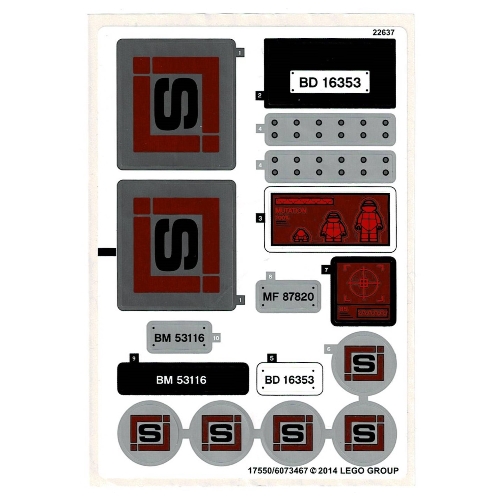 Lego Sticker Sheet for Set 79116-1