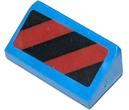 Lego Slope 30 1 x 2 x 2/3 with Black and Red Danger Stripes Pattern (Sticker) - Set 60367