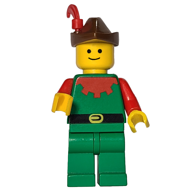 Lego Forestman (Forestmen) - Red, Brown Hat, Red Plume
