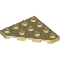 Lego Wedge Plate 4 x 4 Cut Corner / Tan