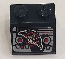 Lego Slope 45 2 x 2 with Controls and Target Screen Pattern (Sticker) - Set 75087 / Black