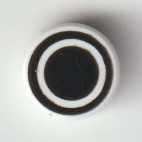 Lego Tile Round 1 x 1 with Black Circle and Black Ring Print