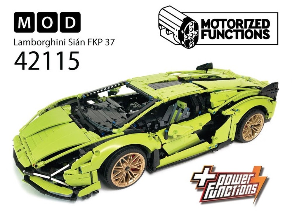 Lego 42115 Lamborghini Sián FKP 37 RC MOD for Power Function Motors