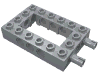 Lego Technic Brick 4 x 6 with 2 x 4 Opening, 2 Fixed Rotatable Friction Pins on End