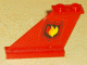 Lego Tail 4 x 1 x 3 with Fire Logo Badge Pattern on Left Side (Sticker) - Sets 7043 / 7046 / Red
