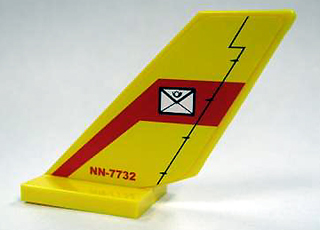 Lego Tail Shuttle with Mail Envelope and 'NN-7732' Pattern on Both Sides (Stickers) - Set 7732