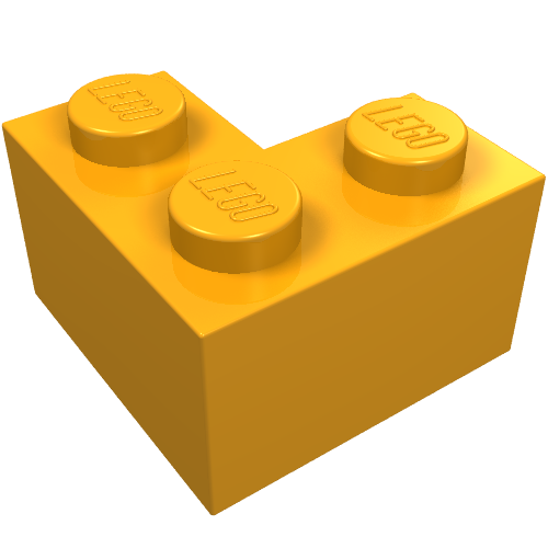 Lego Brick 2 x 2 Corner / Medium Orange