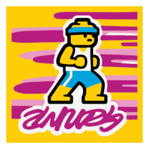 Lego Tile 2 x 2 with Rhythm Dance Print / Yellow