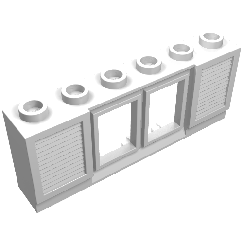 Lego Window 1 x 6 x 2 with Shutters / White