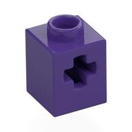 Lego Technic Brick 1 x 1 with Axle Hole / Dark Purple