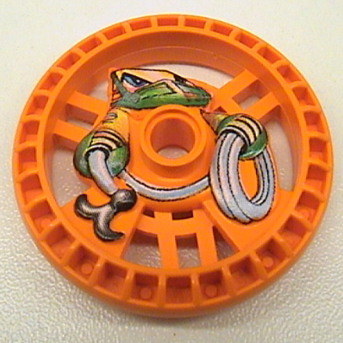 Lego Technic Disc 5 x 5 Notched, Rope Print / Orange