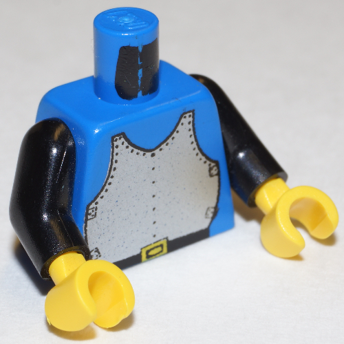 Lego Torso Armor, Breastplate Print, Black Arms, Yellow Hands / Blue