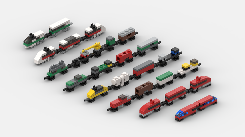 Lego Teeny Trains, Volume IV: 3677, 4511, 4512, 6399, 7897, 7898, 7938, 7939