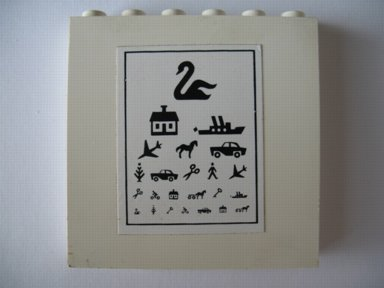 Lego Brick 1 x 6 x 5 with Eye Chart Pattern (Sticker) - Set 231-1