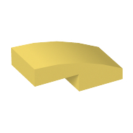 Lego Slope Curved 2 x 1 No Studs [1/2 Bow] / Bright Light Yellow