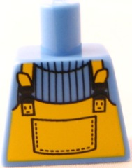 Lego Torso Overalls Bright Orange over Sweater Pattern / Medium Blue
