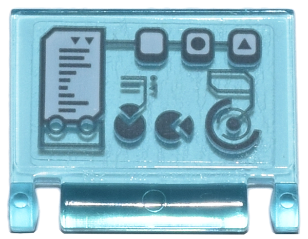 Lego Minifigure, Utensil Book Cover with Digital Display Flow Chart, Buttons, and Pie Charts Pattern (Sticker) - Set 76269
