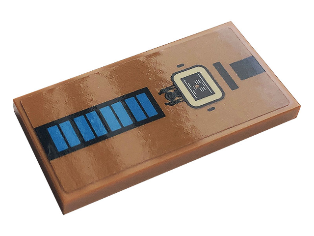 Lego Tile 2 x 4 with Blue and Black Rectangles Pattern (Sticker) - Set 10272