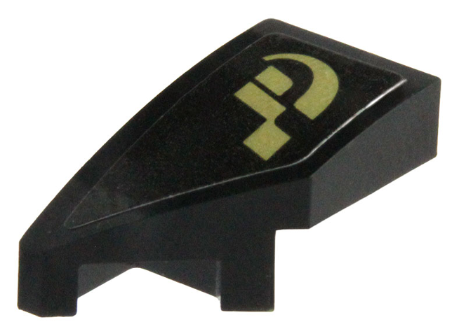 Lego Wedge 2 x 1 x 2/3 Left with Gold 'GT' Gran Turismo Logo Pattern (Sticker) - Set 76923