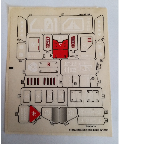 Lego Sticker Sheet for Set 7701-1 / [No Color/Any Color]
