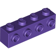 Lego Brick Special 1 x 4 with 4 Studs on One Side / Dark Purple