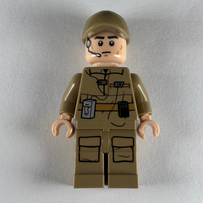 Lego Rebel Technician / Ground Crew, Dark Tan Uniform, Printed Headset