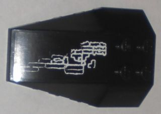 Lego Wedge 6 x 4 Triple Curved with Scales Pattern Model Left (Sticker) - Set 8075 / Black