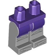 Lego Hips and Light Bluish Gray Legs with Dark Purple Skirt, Dark Bluish Grey Bandages print / Dark Purple