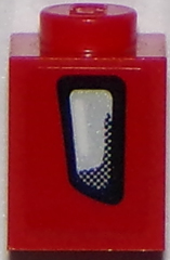 Lego Brick 1 x 1 with Camaro Air Vent / Fog Light Pattern Model Left Side (Sticker) - Set 75874