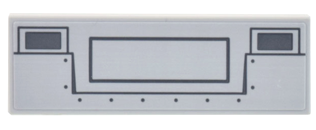 Lego Tile 2 x 6 with Dark Bluish Gray Truck Bumper, Rivets, and Rectangles Pattern (Sticker) - Set 10302