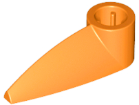 Lego Bionicle 1 x 3 Tooth with Axle Hole (Bohrok Eye) / Orange