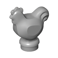 Lego Animal, Chicken [Plain] / Light Bluish Gray