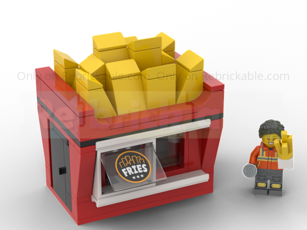 Lego French fries stand for right-hand traffic - MOD 60488