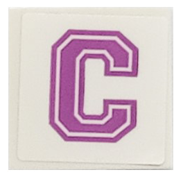 Lego Tile 2 x 2 with Medium Lavender Capital Letter C Pattern (Sticker) - Set 41682