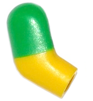 Lego Arm, Right with Molded Bright Green Short Sleeve  Pattern / Yellow