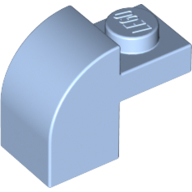 Lego Brick Curved 1 x 2 x 1 1/3 with Curved Top / Bright Light Blue