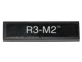 Lego Tile 1 x 4 with 'R3-M2' Pattern (Sticker) - Set 40268 / Black