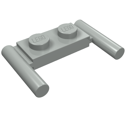 Lego Plate Special 1 x 2 with Handles [Round Ends, Mid Attachment]