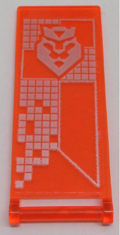 Lego Flag 7 x 3 with Bar Handle with Silver Crowned Lion Head and Squares Pattern (Sticker) - Set 70357