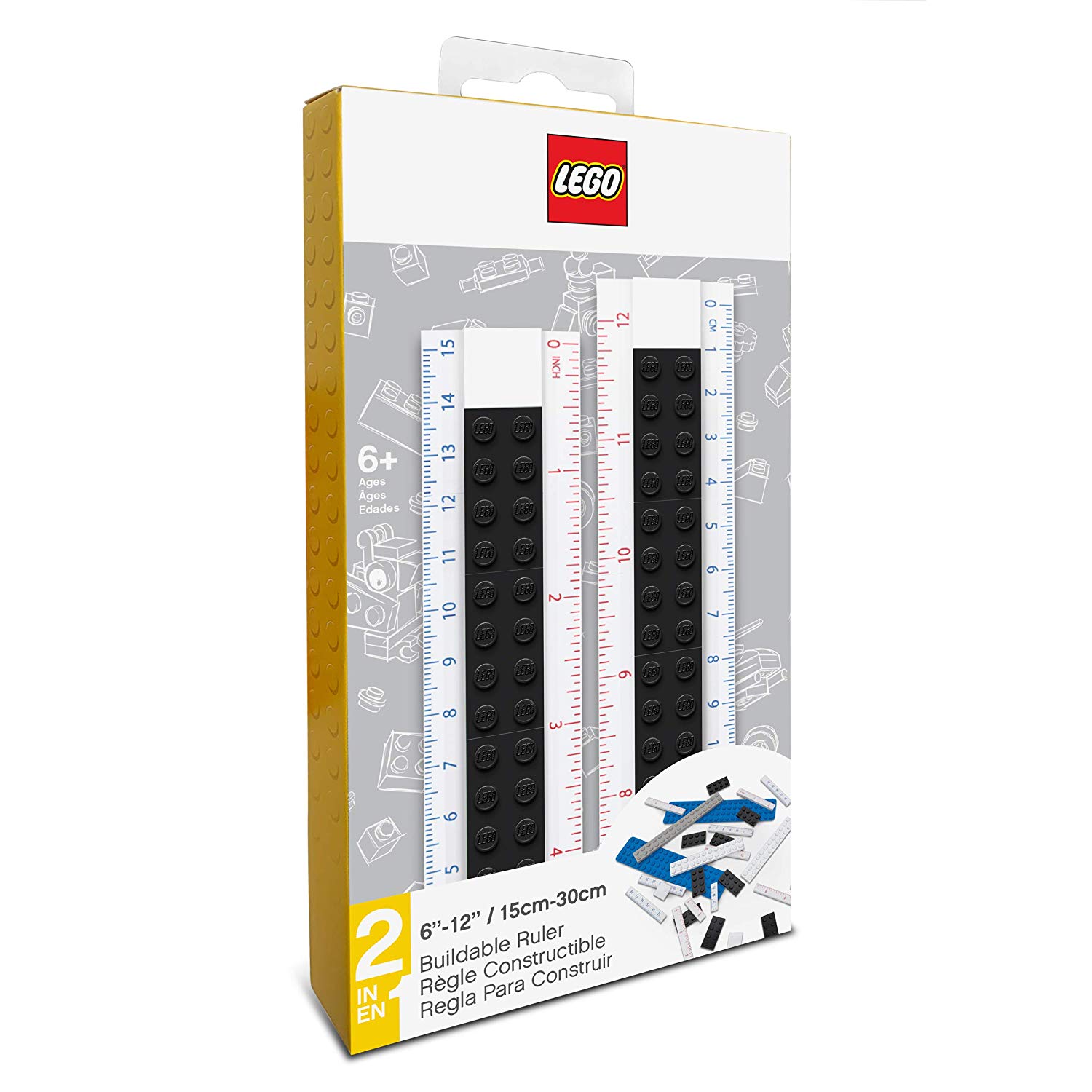 Lego Buildable Ruler (Black)
