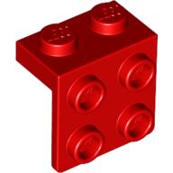 Lego Bracket 1 x 2 - 2 x 2 / Red