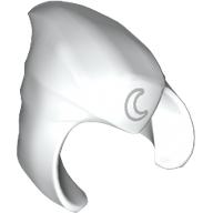 Lego Hood / Cowl Pointed with Silver Crescent Moon print / White