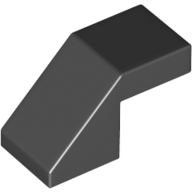 Lego Brick Sloped 45° 2 x 1 with 2/3 Inverted Cutout and no stud / Black