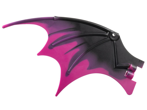 Lego Dragon Wing 19 x 11 with Bar Hole and 2 Pin Holes with Marbled Magenta Trailing Edge Pattern