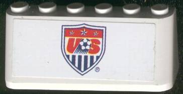 Lego Windscreen 2 x 6 x 2 with US Soccer Logo Pattern (Sticker) - Set 3425