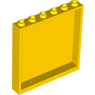 Lego Panel 1 x 6 x 5 / Yellow