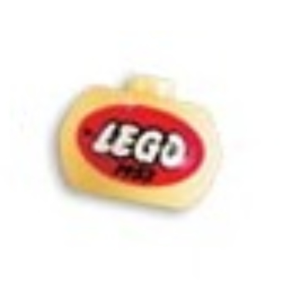 Lego Pen Bead, Round Orb with Classic LEGO Logo Print / Yellow